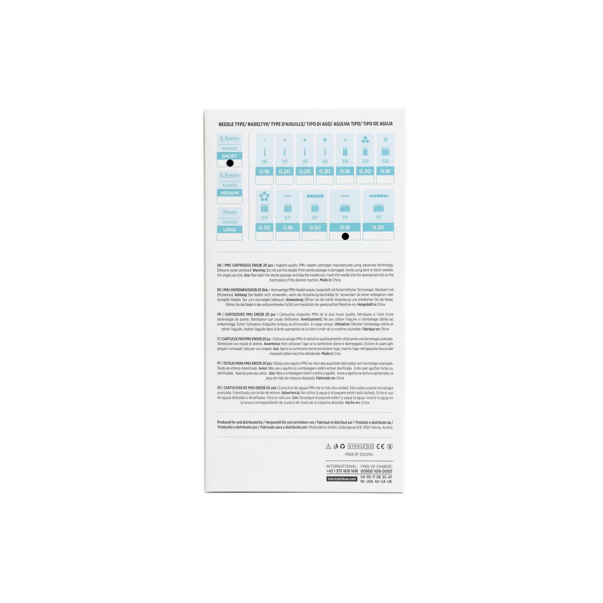 PMU Cartridges 0.18 7F, 3.5mm taper curved flat (EN02B) 20 pcs pmu cartridges 0.18 7f, 3.5mm taper (en02b) 20pcs 5.jpg
