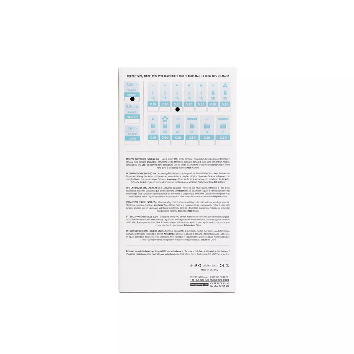 PMU Cartridges 0.25 1R, 3.5mm taper (EN02B) 20 pcs pmu cartridges 0.25 1r, 3.5mm taper (en02b) 20pcs 5.jpg