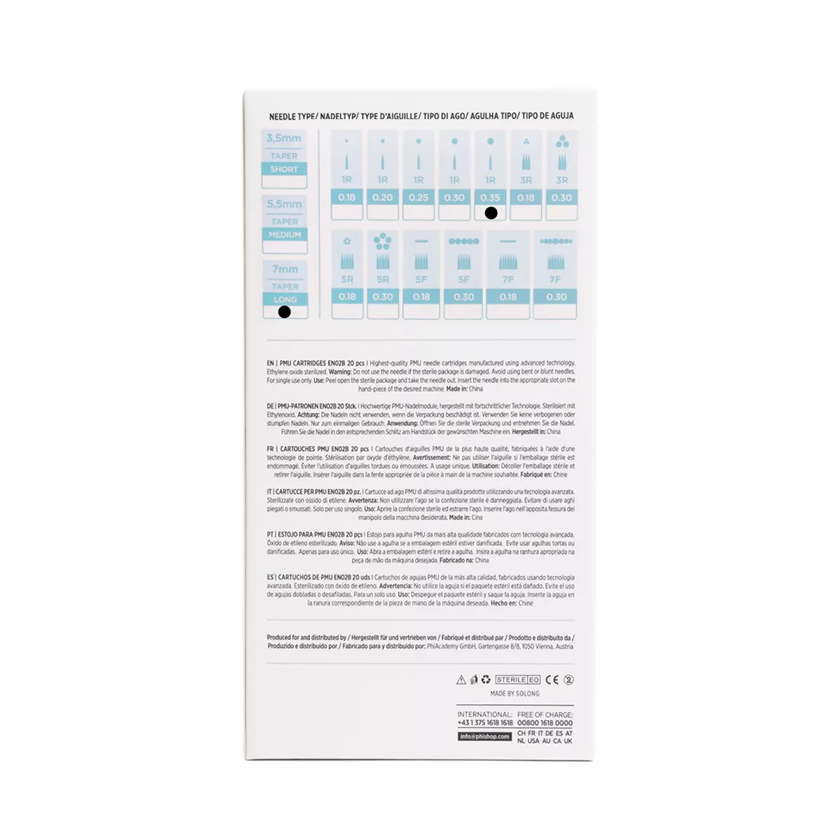 PMU Cartridges 0.35 1R, 7mm taper (EN02B) 20 pcs pmu cartridges 0.35 1r, 7mm taper (en02b) 20pcs 5.jpg