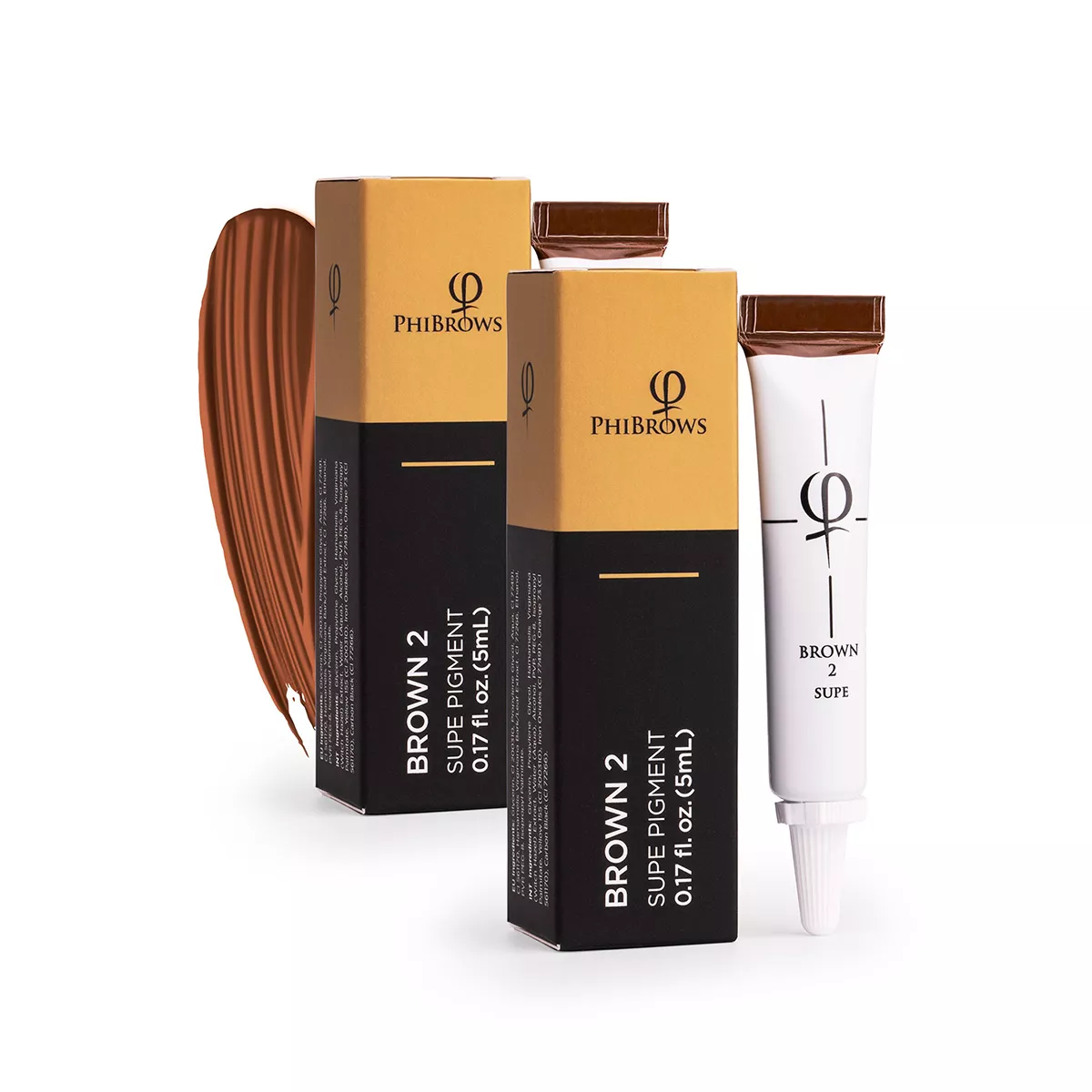PhiBrows Brown 2 SUPE Pigment 5ml - 2pcs PhiBrows Brown 2 SUPE Pigment 5ml - 2pcs