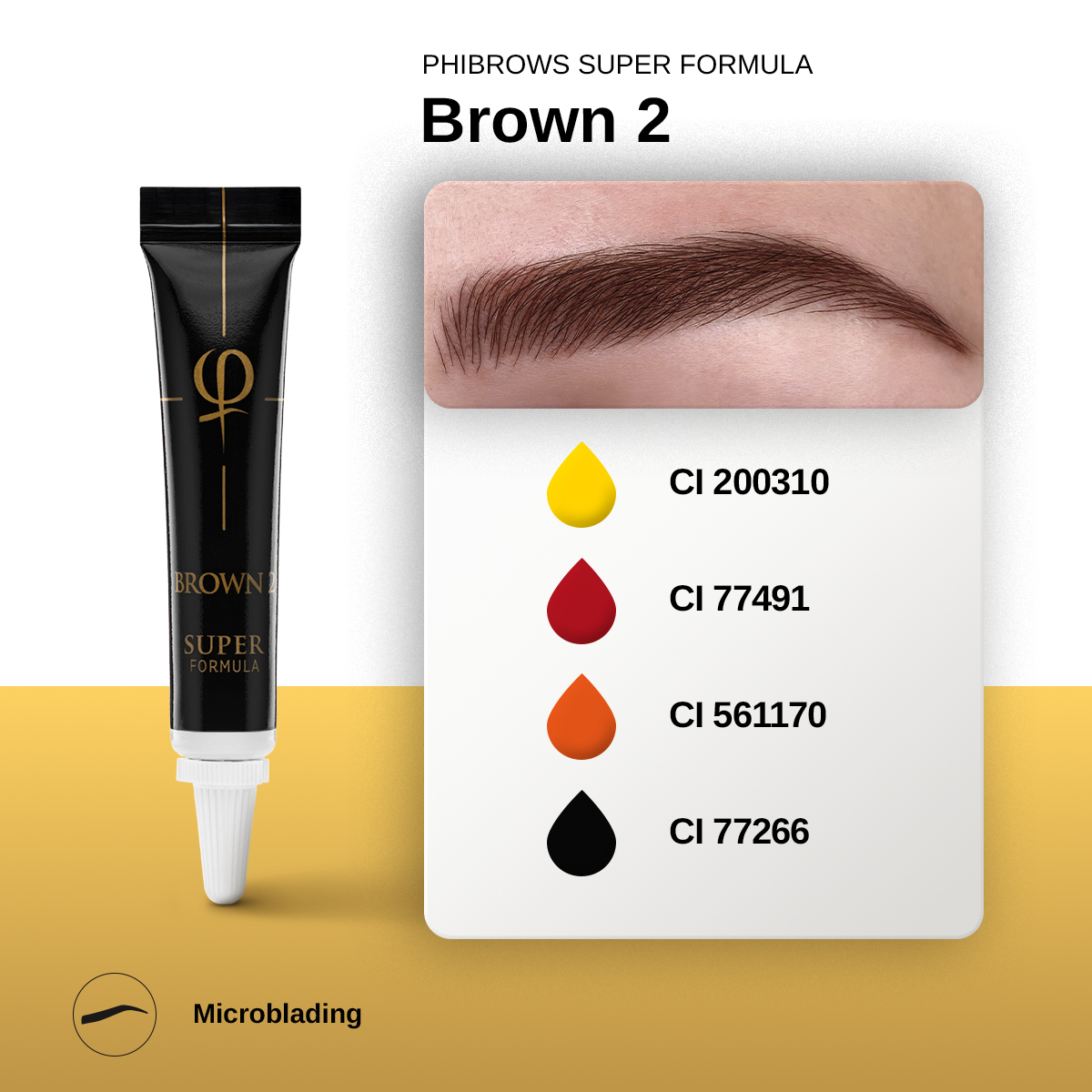 Phibrows Brown 2 SUPER Pigment 5ml - 2pcs Phibrows Brown 2 SUPER Pigment 5ml - 2pcs